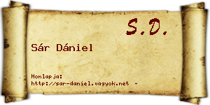 Sár Dániel névjegykártya